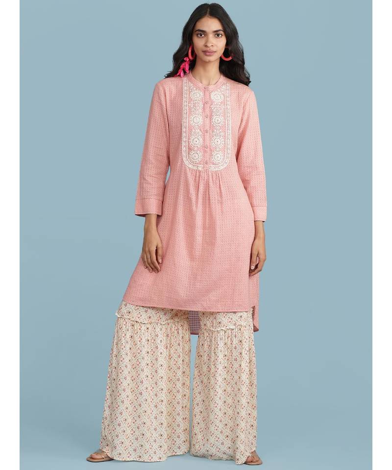 Ecru Floral Print Sharara