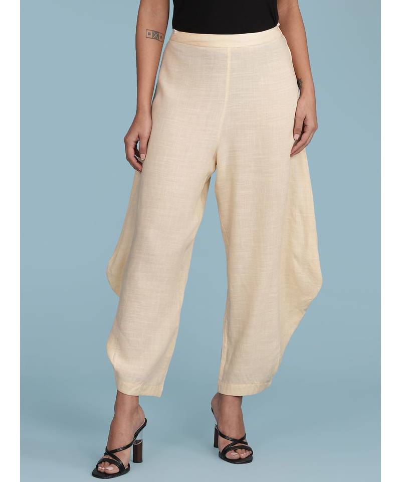 Beige Dhoti Pants