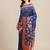 Shaily Women's Navy Blue Silk Blend Woven Zari Saree