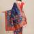 Shaily Women's Navy Blue Silk Blend Woven Zari Saree