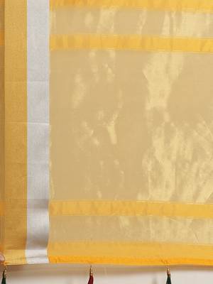 Shaily Women's Yellow Silk Blend Embroidery Saree 3