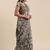 Shaily Women's Brown Linen Cotton Printed Saree