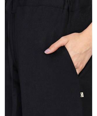 black cotton flex culotte pant 2