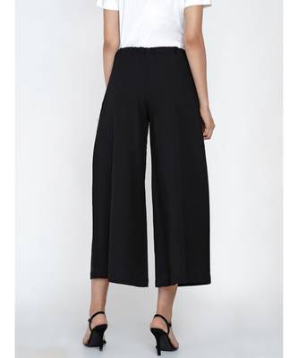 black cotton flex culotte pant 5