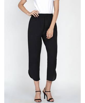 black cotton flex petal pants 1