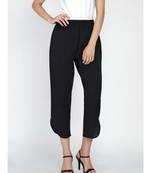 black cotton flex petal pants