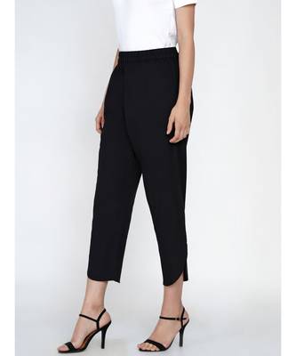 black cotton flex petal pants 4