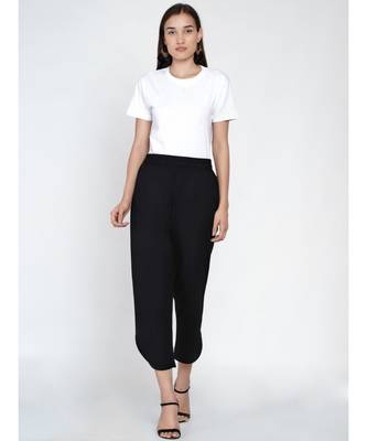 black cotton flex petal pants 6