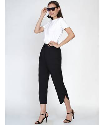 black cotton flex petal pants 7