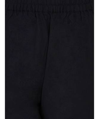 black cotton flex set of petal pants and straight kurta with jacquard lace at neck 7