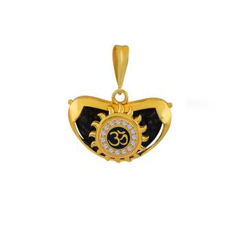 SILVER SHINE Gold Plated Exculisve Pendant Locket Shiva OM Pendant  Jewellery For Man And Boy 2