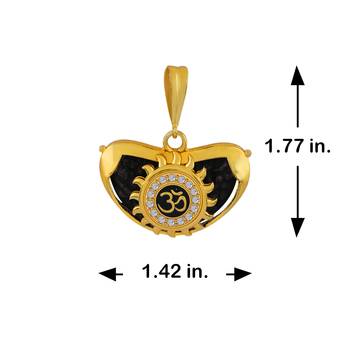 SILVER SHINE Gold Plated Exculisve Pendant Locket Shiva OM Pendant  Jewellery For Man And Boy 3