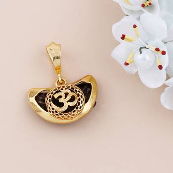 SILVER SHINE Gold Plated Classic designer Pendant Locket OM Pendant  Jewellers For Man And Boy 1