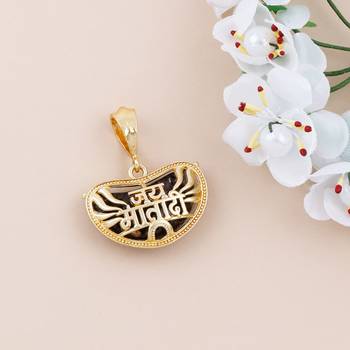 SILVER SHINE Gold Plated Classic designer Pendant Locket Jai Mata Di  Pendant  Jewellers For Man And Boy 1