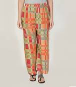 Fabclub Women Rayon Checkered Printed Designer Free Size Palazzo (Multicolor)