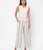 Schiffli-embroidered crop top