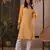 Hand Embroidered Mustard Georgette Lucknow Chikankari Women Kurta