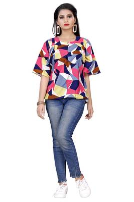 Multicolor printed crepe party-tops 1