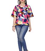 Multicolor printed crepe party-tops