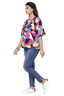 Multicolor printed crepe party-tops 3
