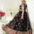 Black thread embroidered net semi stitched Bridal lehenga