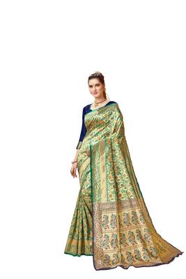 Mameraa  Bollywood Banarasi Jacqurd Designer Saree 1