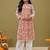 Hand Embroidered White Faux Georgette Lucknow Chikankari Women Kurta With Slip