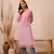 Hand Embroidered Pink Faux Georgette Lucknowi Chikankari Women Kurta With Slip