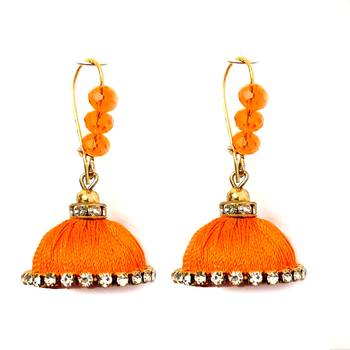 Blue crystal jhumkas 1