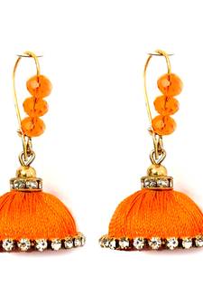Blue crystal jhumkas