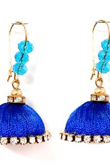 Brown crystal jhumkas
