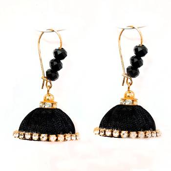 Red crystal jhumkas 1