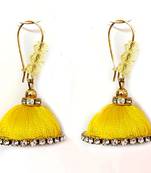 White crystal jhumkas