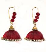 Yellow crystal jhumkas