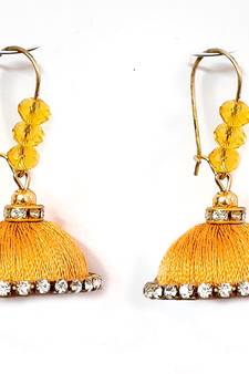 Blue crystal jhumkas