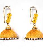 Blue crystal jhumkas