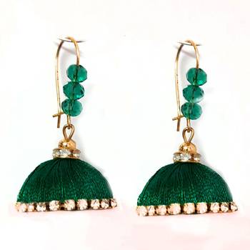 Purple crystal jhumkas 1