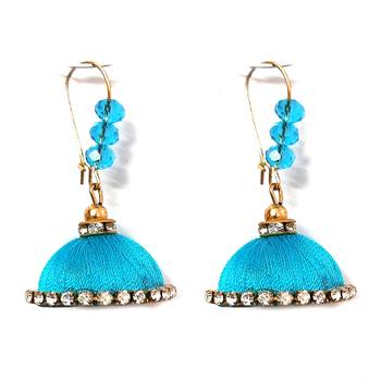 Green crystal jhumkas 1