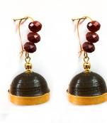 Brown crystal jhumkas