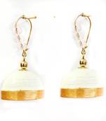 White crystal jhumkas