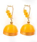 Yellow crystal jhumkas