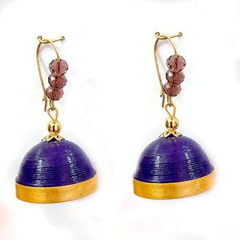 Purple crystal jhumkas 1