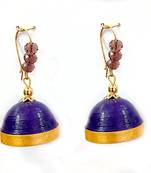Purple crystal jhumkas