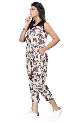 White printed crepe long-dresses
 3