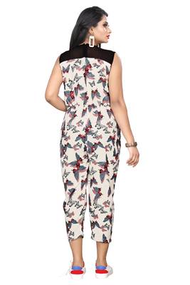 White printed crepe long-dresses
 4