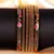 Gold Plated Stone Studded Set of Six Bangles