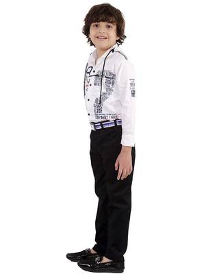 White plain cotton silk boys-suit 3