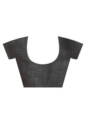 Salwar Studio Women's Black Stripe Border Office Wear Saree With Blouse 5
