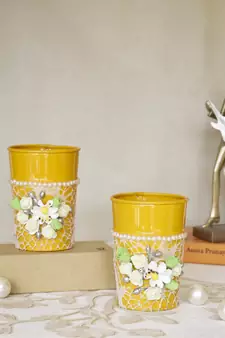 Yellow Planter cum Vase