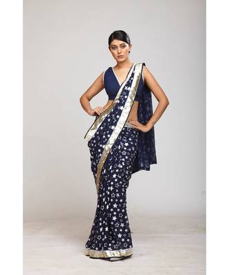 blue georgette sarees 2